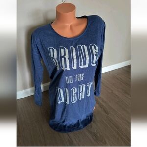 Victoria's Secret Women's Glitter Graphics Bring On The Night Dress Shirt XS